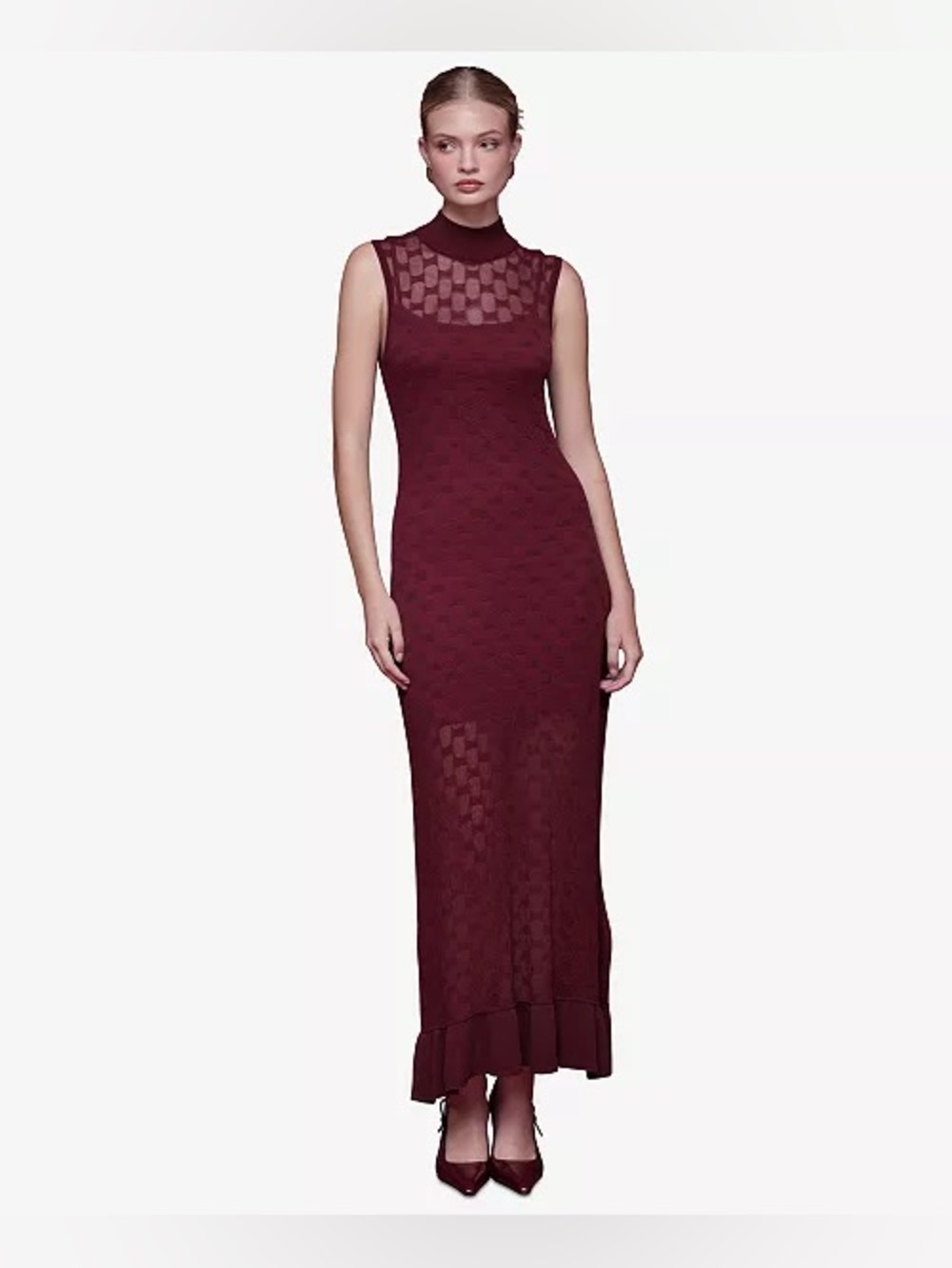 Avec Les Filles Sleeveless Jacquard Sweater Midi Dress - size small - NWOT